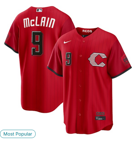 Men Cincinnati Reds #9 Matt McLain Red MLB Nike 2026 City Connect Jersey